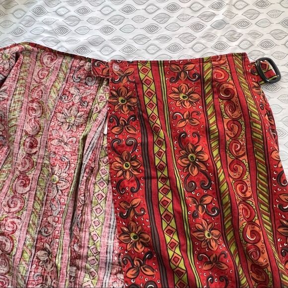 VINTAGE Express Compagnie Internationale Linen Blend Wrap Skirt Size 7/8 - Picture 8 of 10